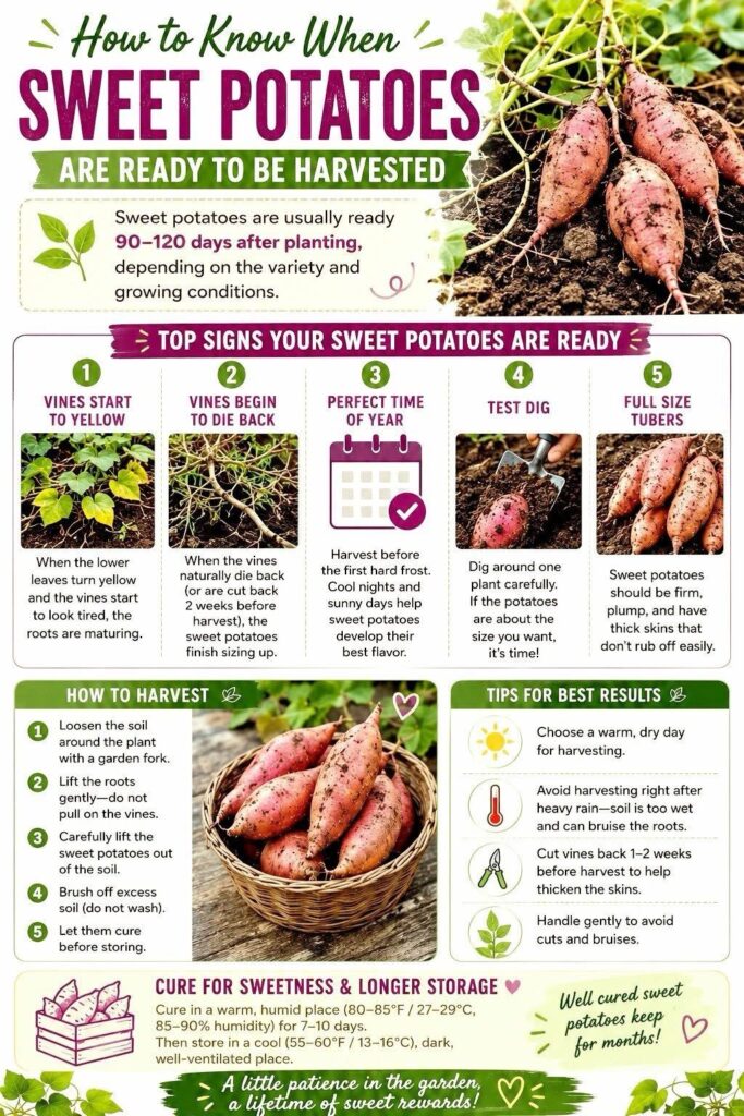 When to Harvest sweet potatoes